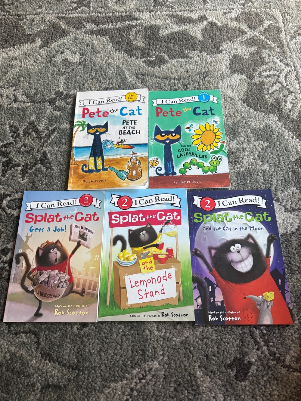 Pete the Cat & Splat the Cat Children's Book Set of 5.